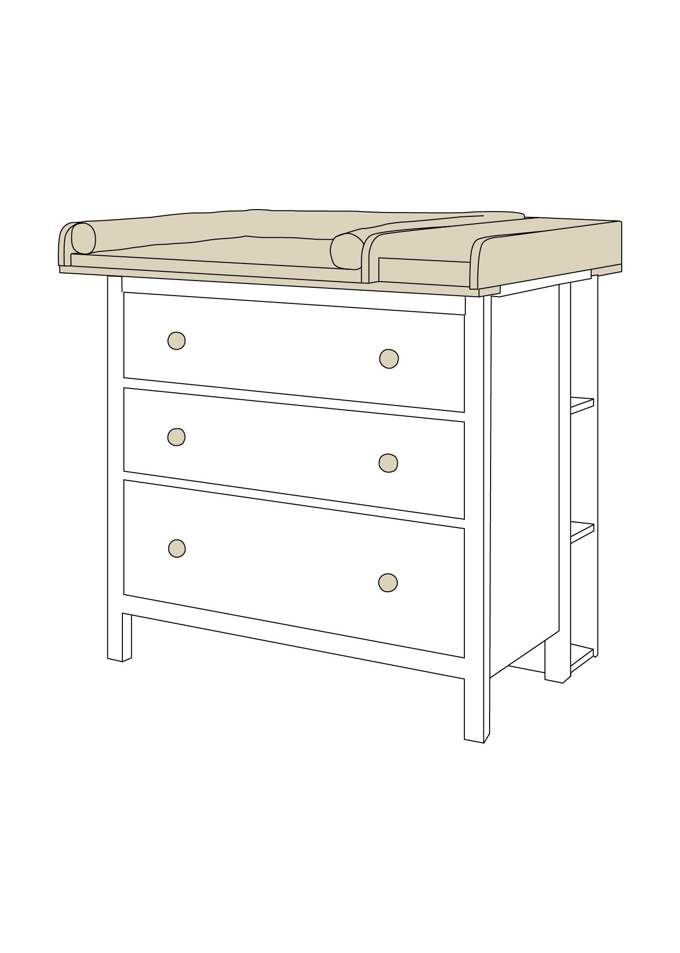 Set pour IKEA HEMNES comme table à langer en beige (5 produits)